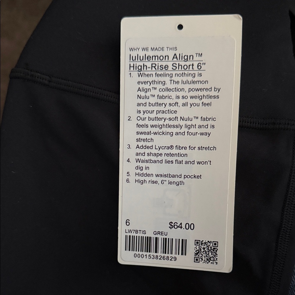 lululemon athletica Align High-Rise Short 6" in Black